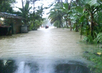 Banjir Meluap Akses Jalan Terputus